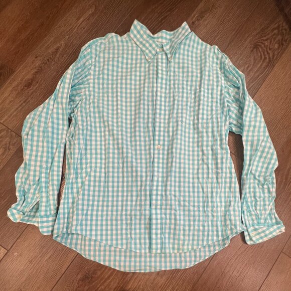 Lands' End Other - Men's Lands End Casual Button Down Shirt, Blue Gingham, Size XL